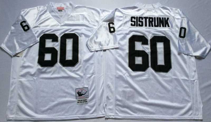 Raiders 60 Otis Sistrunk White M&N Throwback Jersey->nfl m&n throwback->NFL Jersey